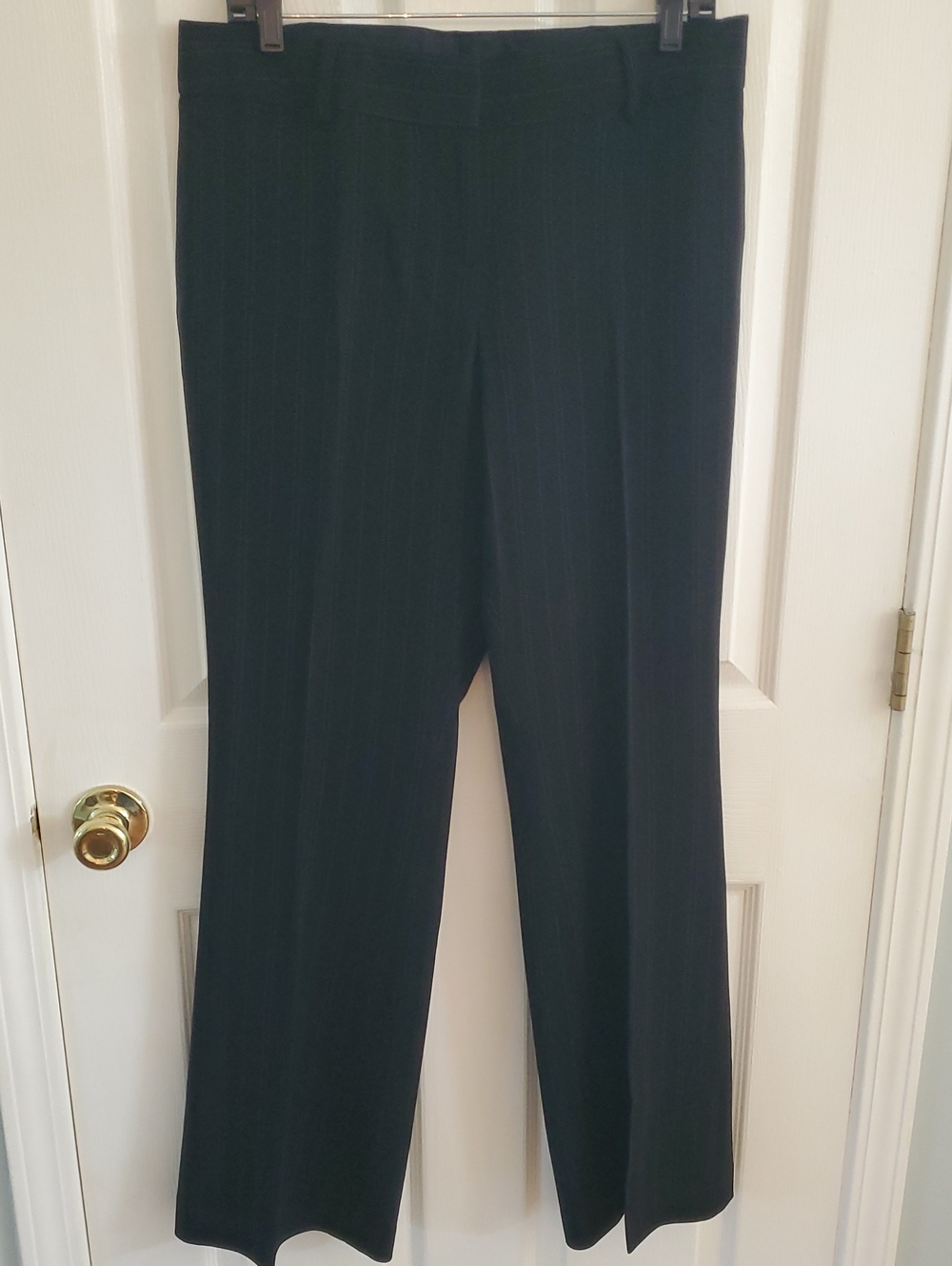 J Crew Classic Black Pinstripe Flare-Leg Dress Pants - Women